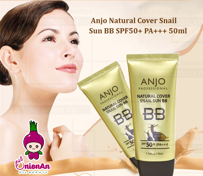 Kem Nền Chống Nắng Ốc Sên Anjo Natural Cover Snail Sun BB SPF50+ PA+++